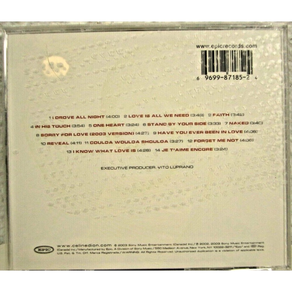 Céline Dion One Heart CD, Mar-2003, Sony Music‎ Distribution (USA)) - Picture 2 of 5